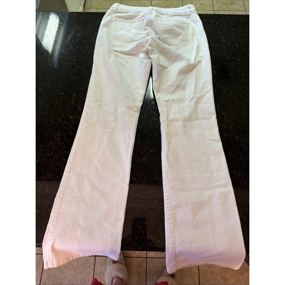 Lands End Womens White Jeans Bootcut Sz 4x31 Spring Pants Denim Summer Old Money